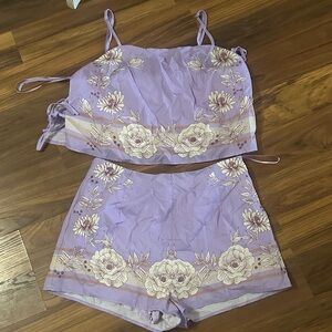Mable Floral Lavender Two-Piece Set size large NWT